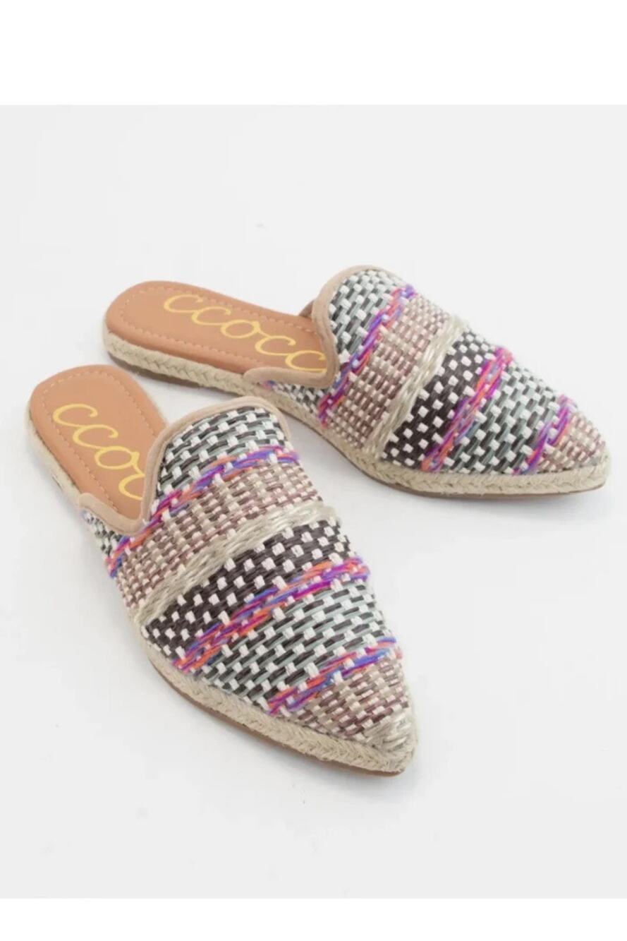 NWOT Ccocci Annabelle Pointed Toe Raffia Mule 9